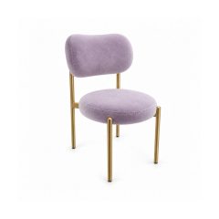 Ghế Velvet Khung Mảnh Vàng Champagne - Nhung Tím Lilac
