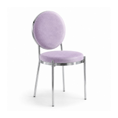 Ghế Moon Mạ Bạc Bóng - Nhung Tím Lilac