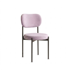 Ghế Velvet Khung Đen - Nhung Tím Lilac