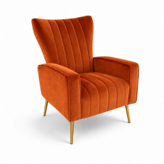 Ghế Sofa Armchair Aria - Nhung Cam Đất