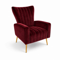 Ghế Sofa Armchair Aria - Nhung Đỏ Burgundy