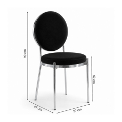 Ghế Moon Mạ Bạc Bóng - Nhung Đen