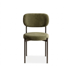 Ghế Velvet Khung Đen - Nhung Xanh Olive