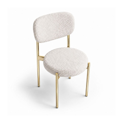 Ghế Velvet Khung Mạ Vàng Bóng - Lông Cừu Trắng