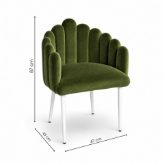 Ghế Bloom Armchair - Nhung Xanh Olive