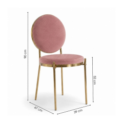 Ghế Moon Mạ Vàng Bóng - Nhung Hồng Dusty