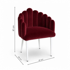 Ghế Bloom Armchair - Nhung Đỏ Burgundy