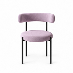 Ghế Nệm Vải Bouclé - Tím Lilac / Khung Đen