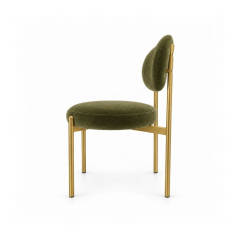 Ghế Velvet Khung Mảnh Vàng Champagne - Nhung Xanh Olive