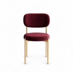 Ghế Velvet Khung Vàng Nhạt - Nhung Đỏ Burgundy