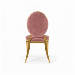Ghế Louis Banquet Mạ Vàng - Nhung Hồng Dusty