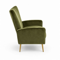 Ghế Sofa Armchair Aria - Nhung Xanh Olive