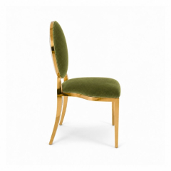 Ghế Louis Banquet Mạ Vàng - Nhung Xanh Olive