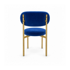 Ghế Velvet Khung Mảnh Vàng Champagne - Nhung Xanh Cobalt