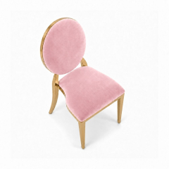Ghế Louis Banquet Mạ Vàng - Nhung Hồng Đào