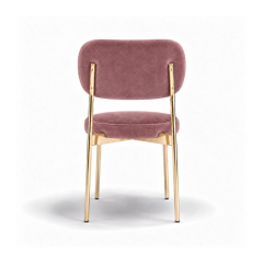 Ghế Velvet Khung Mạ Vàng Bóng - Nhung Hồng Dusty