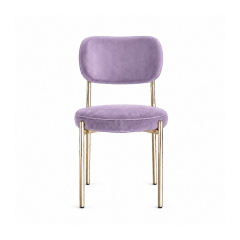 Ghế Velvet Khung Mạ Vàng Bóng - Nhung Tím Lilac
