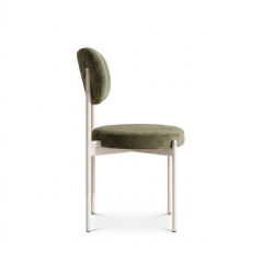 Ghế Velvet Khung Trắng - Nhung Xanh Olive