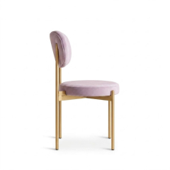 Ghế Velvet Khung Vàng Nhạt - Nhung Tím Lilac