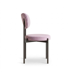 Ghế Velvet Khung Đen - Nhung Tím Lilac