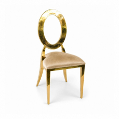 Ghế Louis Oval Mạ Vàng - Nệm Nhung Màu