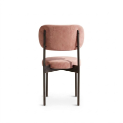 Ghế Velvet Khung Đen - Nhung Hồng Dusty