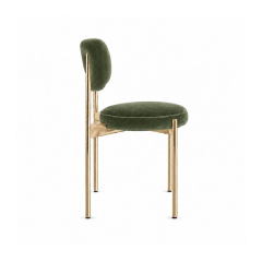 Ghế Velvet Khung Mạ Vàng Bóng - Nhung Xanh Olive