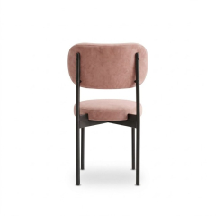 Ghế Velvet Khung Đen - Nhung Hồng Dusty