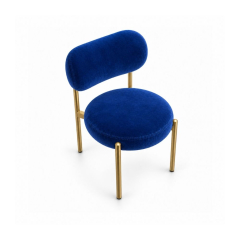 Ghế Velvet Khung Mảnh Vàng Champagne - Nhung Xanh Cobalt