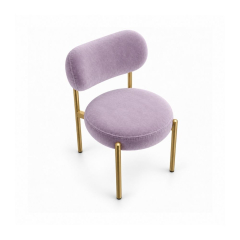 Ghế Velvet Khung Mảnh Vàng Champagne - Nhung Tím Lilac