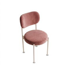 Ghế Velvet Khung Trắng - Nhung Hồng Dusty