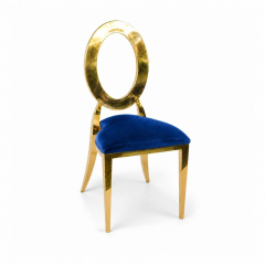 Ghế Louis Oval Mạ Vàng - Nệm Nhung Màu
