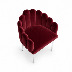 Ghế Bloom Armchair - Nhung Đỏ Burgundy