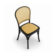 Ghế Caneback Khung Đen - Đan Mây