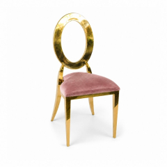 Ghế Louis Oval Mạ Vàng - Nệm Nhung Màu