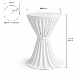 Bàn Bar Phủ Khăn 110cm - Ø80cm