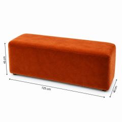 Ghế Bench Dài - Nhung Cam Đất
