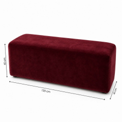 Ghế Bench Dài - Nhung Đỏ Burgundy