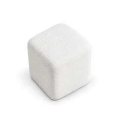 Đôn Vuông Bouclé - Trắng