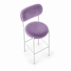 Ghế Velvet Bar Khung Trắng - Tím Lilac