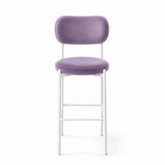 Ghế Velvet Bar Khung Trắng - Tím Lilac