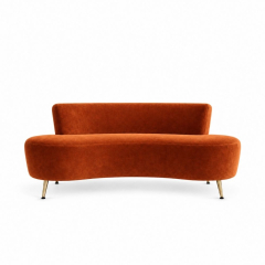 Sofa Cong Flow - Nhung Cam Đất
