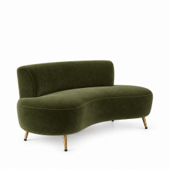 Sofa Cong Flow - Nhung Xanh Olive