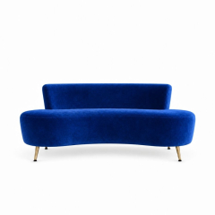 Sofa Cong Flow - Nhung Xanh Cobalt