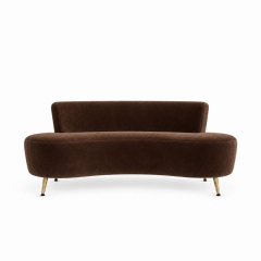 Sofa Cong Flow - Nhung Nâu Chocolate