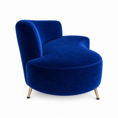 Sofa Cong Flow - Nhung Xanh Cobalt