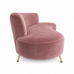 Sofa Cong Flow - Nhung Hồng Dusty