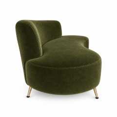 Sofa Cong Flow - Nhung Xanh Olive