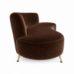 Sofa Cong Flow - Nhung Nâu Chocolate