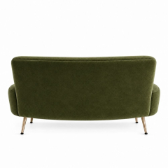 Sofa Cong Flow - Nhung Xanh Olive